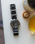 Black Leather Military Watch Strap - Two Stitch Straps