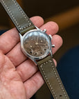 Box-Stitch Military Green Leather Watch Strap - Two Stitch Straps