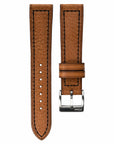 Box-Stitch Saddle Tan Leather Watch Strap - Two Stitch Straps