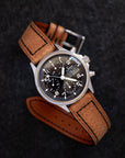 Box-Stitch Saddle Tan Leather Watch Strap - Two Stitch Straps