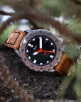 Box-Stitch Saddle Tan Leather Watch Strap - Two Stitch Straps