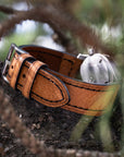 Box-Stitch Saddle Tan Leather Watch Strap - Two Stitch Straps