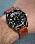 Box-Stitch Tiger Orange Leather Watch Strap - Two Stitch Straps