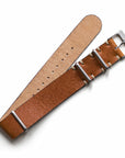 Caramel Leather Military Watch Strap - Two Stitch Straps