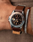 Chocolate Leather Military Watch Strap - Two Stitch Straps