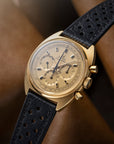 Corfam Style Racing Black Leather Watch Strap
