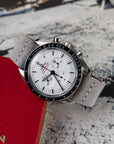 Cross-Stitch Light Grey Reversed Leather Watch Strap - Two Stitch Straps