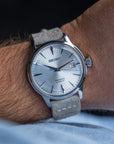 Cross-Stitch Light Grey Reversed Leather Watch Strap - Two Stitch Straps