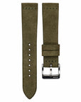 Cross-Stitch Olive Green Reversed Leather Watch Strap - Two Stitch Straps