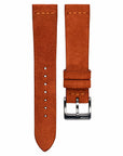 Cross-Stitch Orange Reversed Leather Watch Strap - Two Stitch Straps