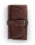 Four Watches Chestnut Leather Roll - Two Stitch Straps
