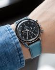 Full-Stitch Azzurro Leather Watch Strap - Two Stitch Straps
