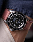Full-Stitch Cipria Leather Watch Strap