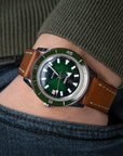 Full-Stitch Dark Tan Leather Watch Strap - Two Stitch Straps