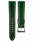 Full-Stitch Emerald Green Shell Cordovan Leather Watch Strap - Two Stitch Straps