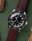 Full-Stitch Mahogany Red Leather Watch Strap - Two Stitch Straps