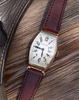 Full-Stitch Mahogany Red Leather Watch Strap