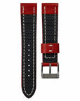Full-Stitch Neon Red Watch Strap - Two Stitch Straps