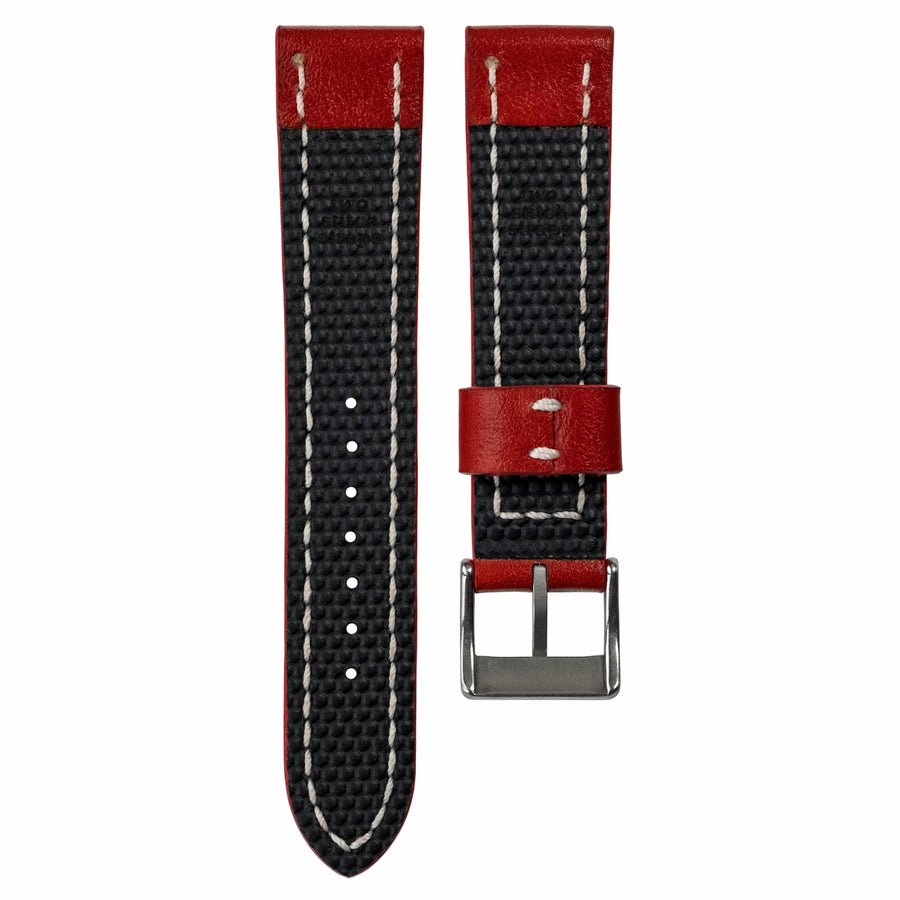 Full-Stitch Neon Red Watch Strap