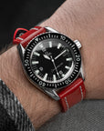 Full-Stitch Neon Red Watch Strap - Two Stitch Straps