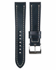 Full-Stitch Petrol Blue Shell Cordovan Leather Watch Strap - Two Stitch Straps