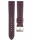 Full-Stitch Plum Leather Watch Strap - Two Stitch Straps