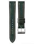 Full-Stitch Pine Green Leather Watch Strap - Two Stitch Straps