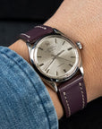 Full-Stitch Plum Leather Watch Strap - Two Stitch Straps