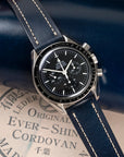 Full-Stitch Sapphire Blue Shell Cordovan Leather Watch Strap - Two Stitch Straps