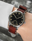 Mahogany Red Leather Military Watch Strap - Two Stitch Straps