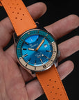 Orange Tropical Rubber Strap - Two Stitch Straps