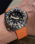 Orange Tropical Rubber Strap - Two Stitch Straps