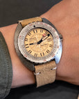 Two-Stitch Beige Reversed Leather Watch Strap - Two Stitch Straps