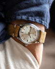 Two-Stitch Beige Reversed Leather Watch Strap
