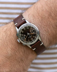 Two-Stitch Chocolate Leather Watch Strap