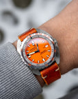 Two-Stitch Diablo Orange Leather Watch Strap - Two Stitch Straps