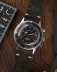 Two-Stitch Vintage Black Leather Watch Strap - Two Stitch Straps