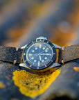 Two-Stitch Vintage Black Leather Watch Strap - Two Stitch Straps