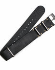 Vintage Grey Leather Military Watch Strap - Two Stitch Straps