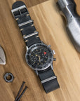Vintage Grey Leather Military Watch Strap - Two Stitch Straps