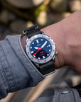 Vintage Grey Leather Military Watch Strap - Two Stitch Straps