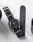 Vintage Grey Leather Military Watch Strap - Two Stitch Straps