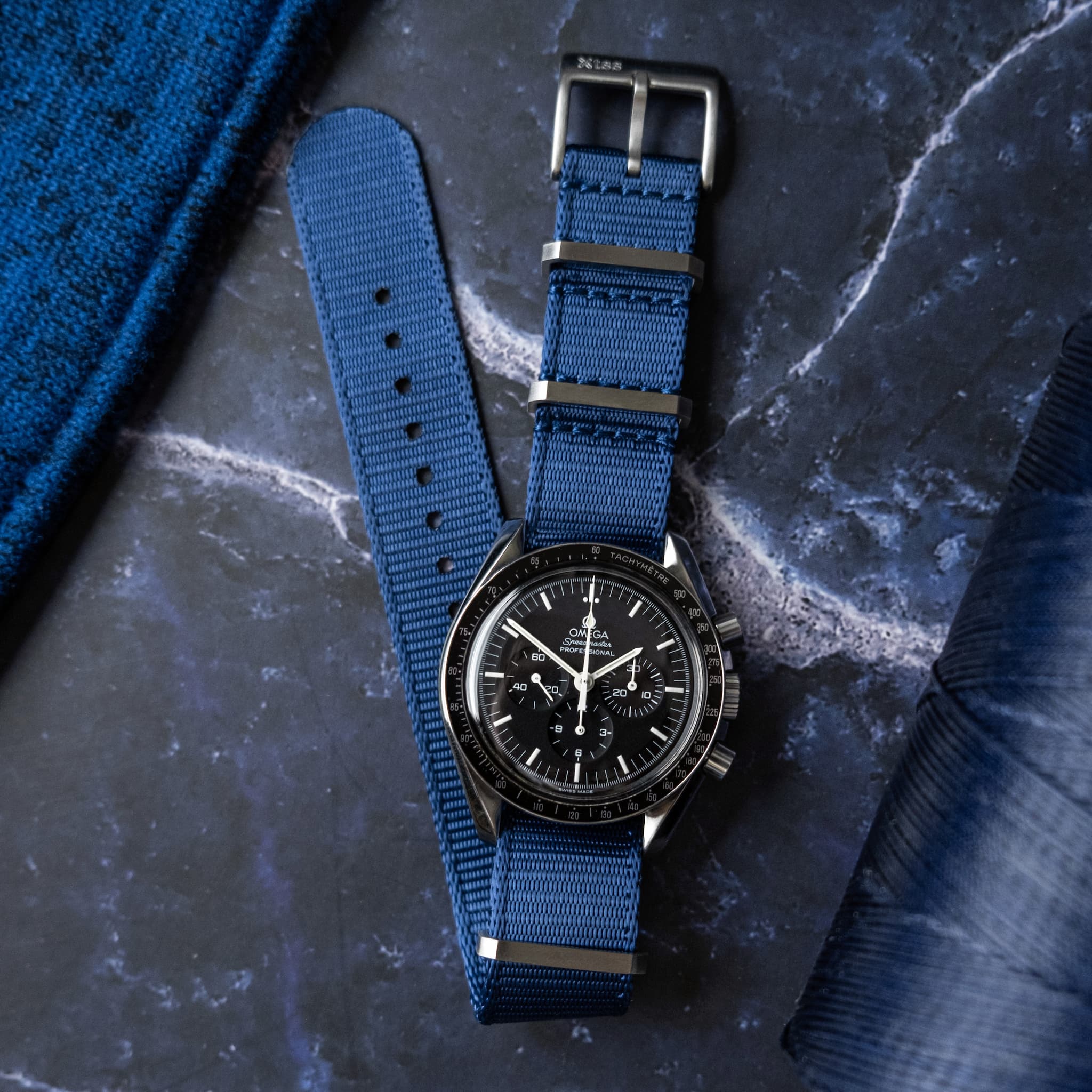 Blue nylon deals watch strap