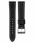 Full-Stitch Black Leather Watch Strap - Two Stitch Straps