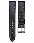 Full-Stitch Black Shell Cordovan Leather Watch Strap - Two Stitch Straps