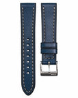 Full-Stitch Denim Blue Leather Watch Strap - Two Stitch Straps