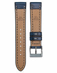Full-Stitch Denim Blue Leather Watch Strap - Two Stitch Straps