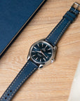 Full-Stitch Denim Blue Leather Watch Strap - Two Stitch Straps