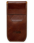 Single Watch Chocolate Leather Pouch - Two Stitch Straps