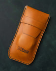 Single Watch Honey Leather Pouch - Two Stitch Straps